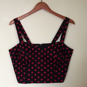 Charlotte Russe black/ red polka dot bustier